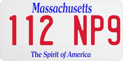 MA license plate 112NP9