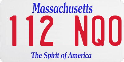 MA license plate 112NQ0