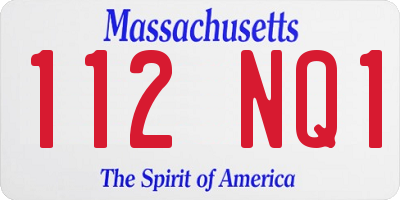MA license plate 112NQ1