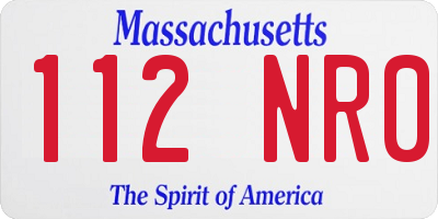 MA license plate 112NR0