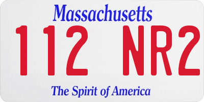 MA license plate 112NR2