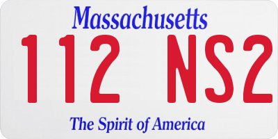 MA license plate 112NS2