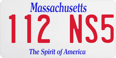 MA license plate 112NS5