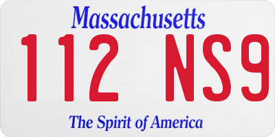 MA license plate 112NS9