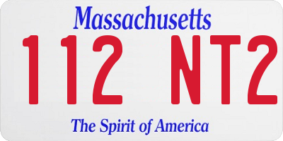 MA license plate 112NT2