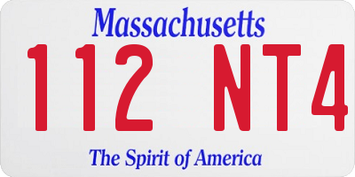 MA license plate 112NT4