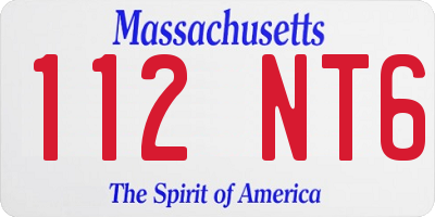 MA license plate 112NT6