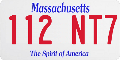 MA license plate 112NT7