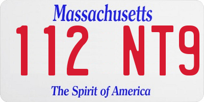 MA license plate 112NT9