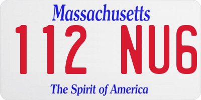 MA license plate 112NU6