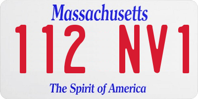 MA license plate 112NV1