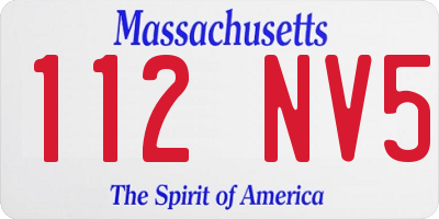 MA license plate 112NV5