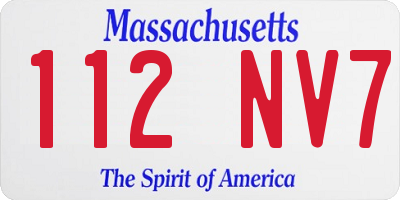 MA license plate 112NV7