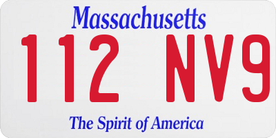 MA license plate 112NV9