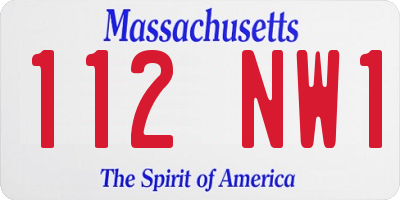 MA license plate 112NW1
