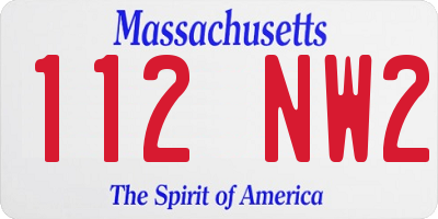 MA license plate 112NW2