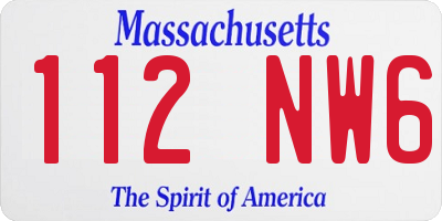 MA license plate 112NW6