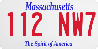 MA license plate 112NW7