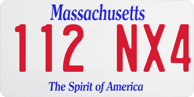 MA license plate 112NX4