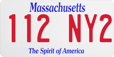 MA license plate 112NY2