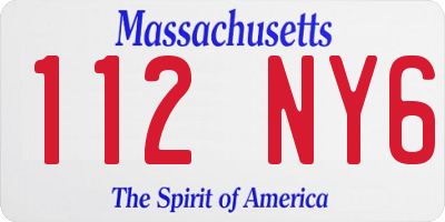 MA license plate 112NY6