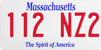MA license plate 112NZ2
