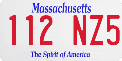 MA license plate 112NZ5