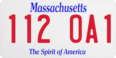 MA license plate 112OA1