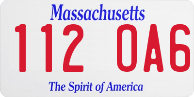 MA license plate 112OA6