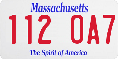 MA license plate 112OA7