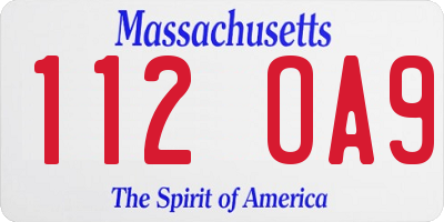 MA license plate 112OA9