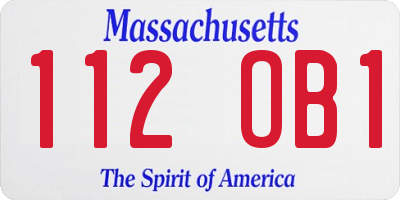 MA license plate 112OB1