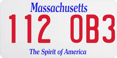 MA license plate 112OB3