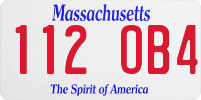 MA license plate 112OB4