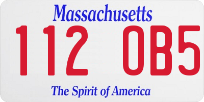 MA license plate 112OB5