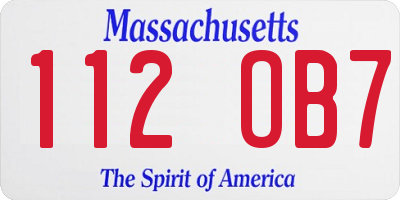 MA license plate 112OB7