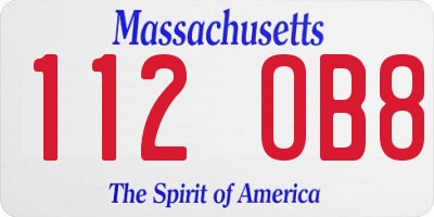 MA license plate 112OB8