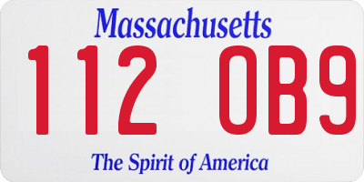 MA license plate 112OB9