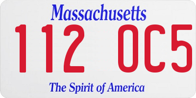 MA license plate 112OC5