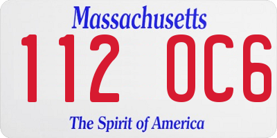 MA license plate 112OC6