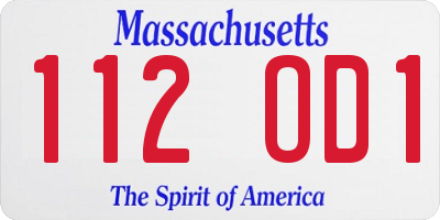 MA license plate 112OD1