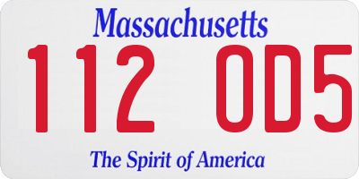MA license plate 112OD5