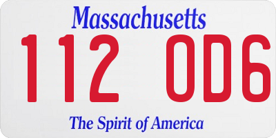 MA license plate 112OD6