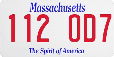 MA license plate 112OD7