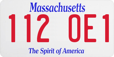 MA license plate 112OE1