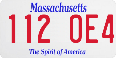MA license plate 112OE4
