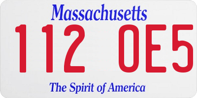 MA license plate 112OE5
