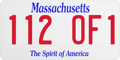 MA license plate 112OF1