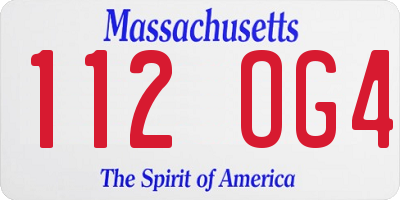 MA license plate 112OG4