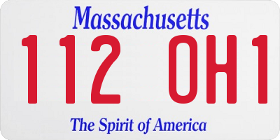 MA license plate 112OH1